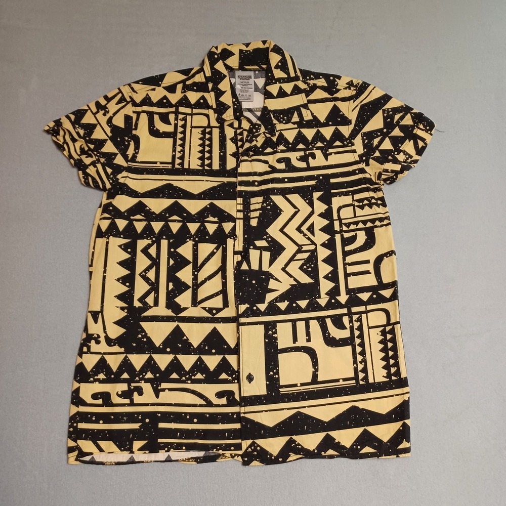 Stranger Things Eleven Costume Shirt Spirit Halloween Yellow‎ Black Mens Small